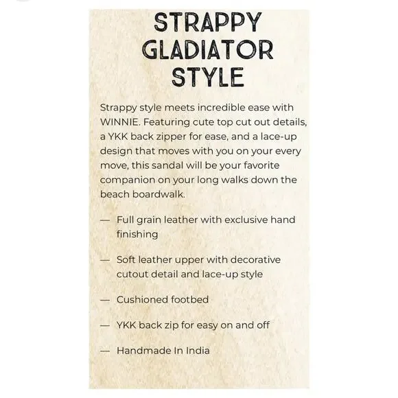 NEW ROAN BED STU Gladiator Sandals Distressed Taupe Leather Womens Size 6.5 - Picture 7 of 8